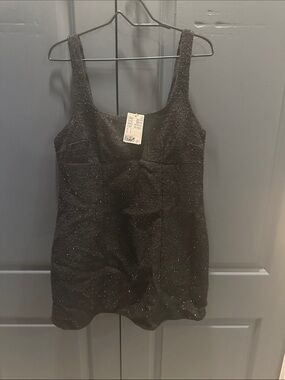 Divided Black Sparkle Midi Dress tweed. New with tags